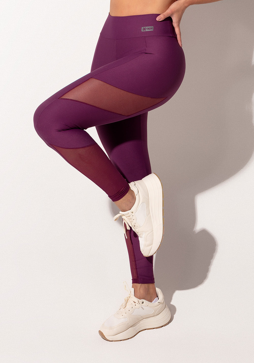 Legging Fitness Feminina Malbec Com Recortes Em Tule Intense Dlk