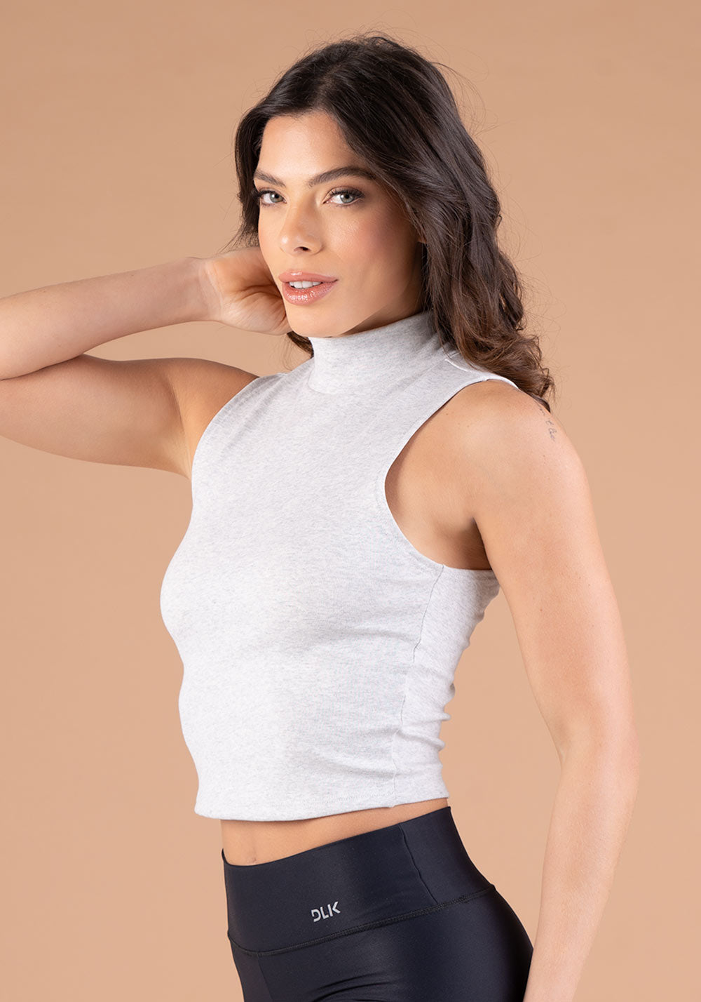 Cropped Básico Ribana Mescla Claro Dlk