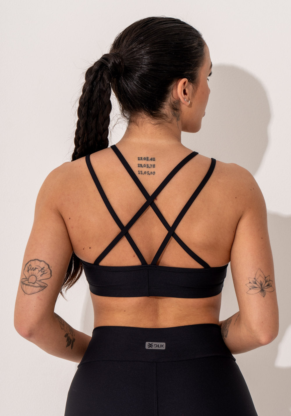 Top Fitness Feminino Preto Com Alças Duplas Intense Dlk