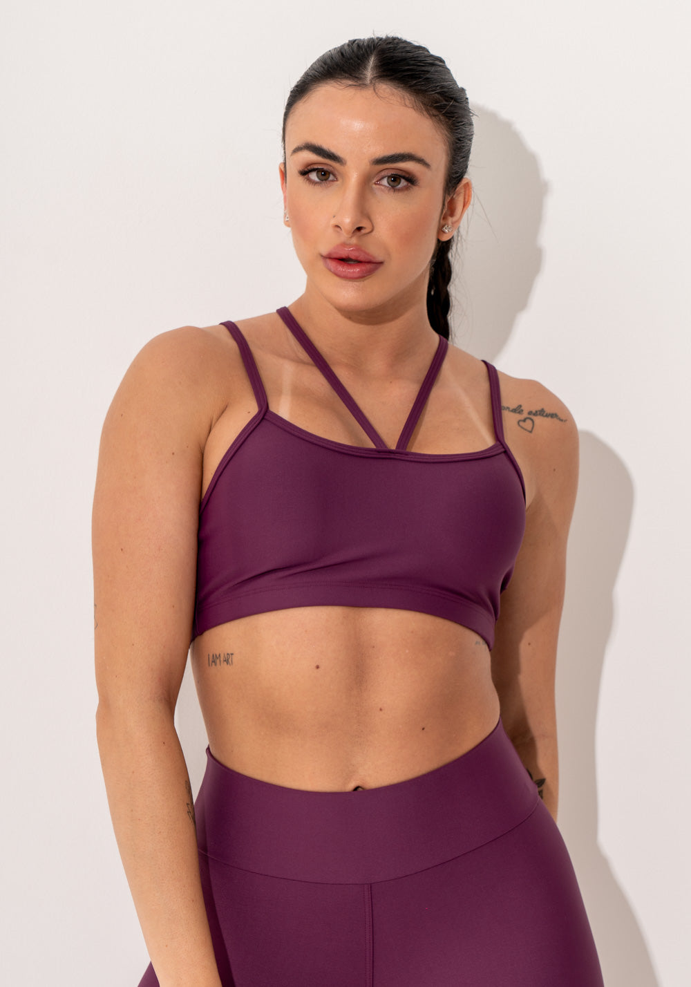 Top Fitness Feminino Malbec Com Alças Duplas Intense Dlk
