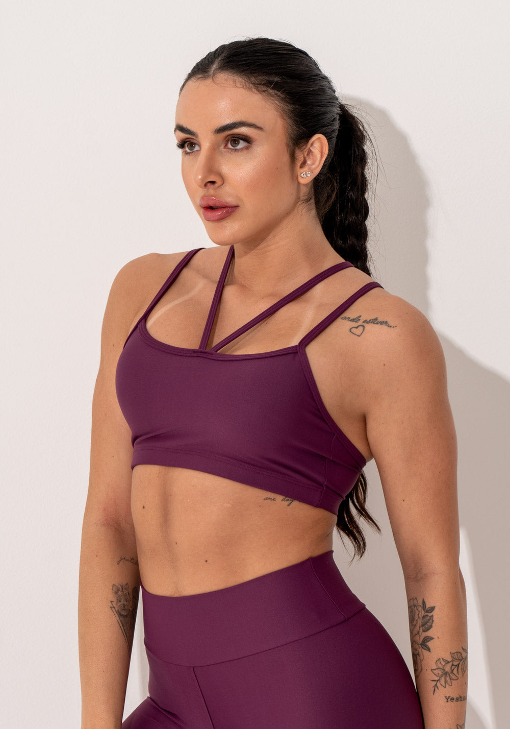 Top Fitness Feminino Malbec Com Alças Duplas Intense Dlk