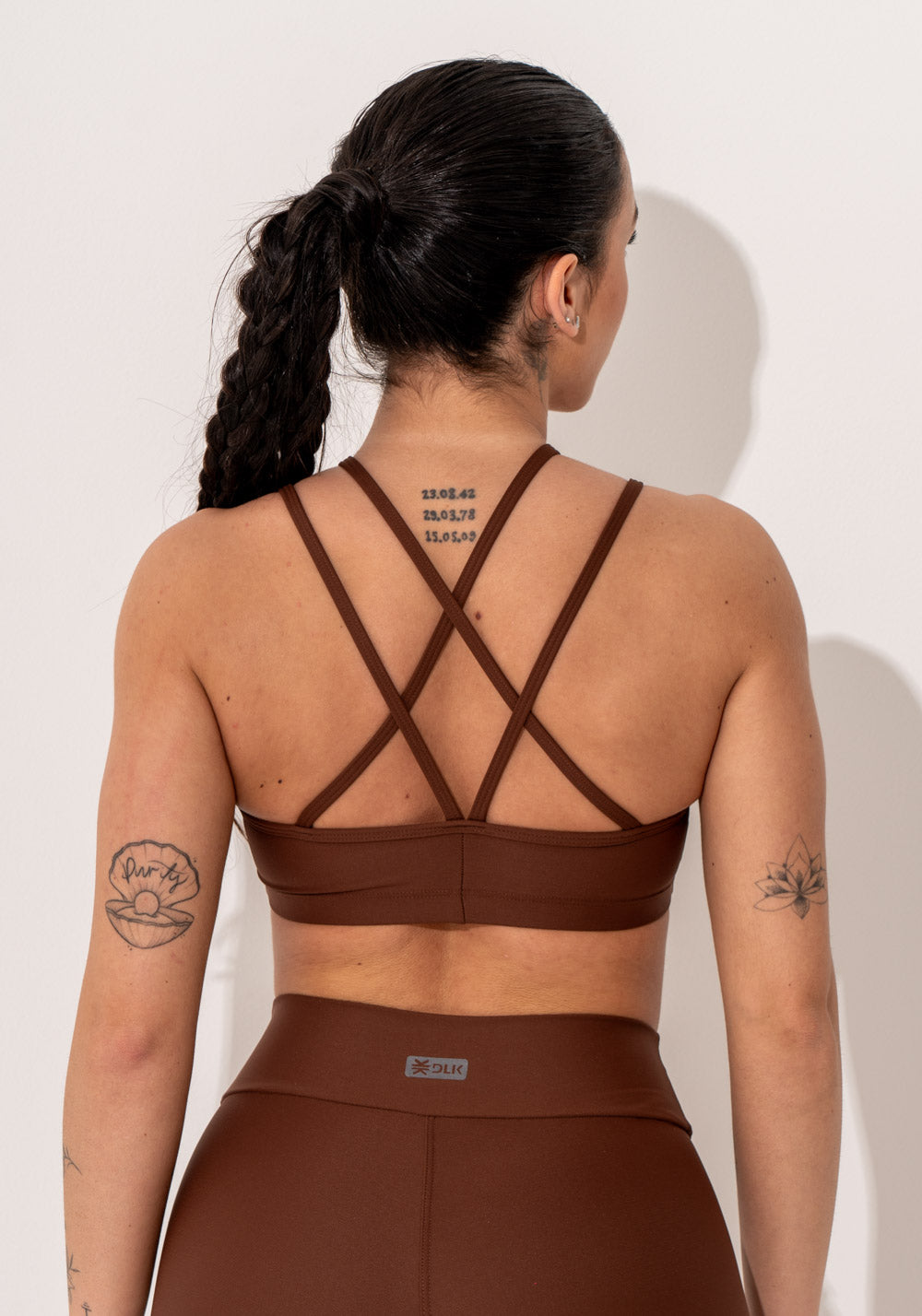 Top Fitness Feminino Marrom Com Alças Duplas Intense Dlk
