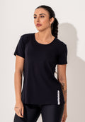 Blusa Fitness Feminina Preto Viscolycra Com Silk Intense Dlk