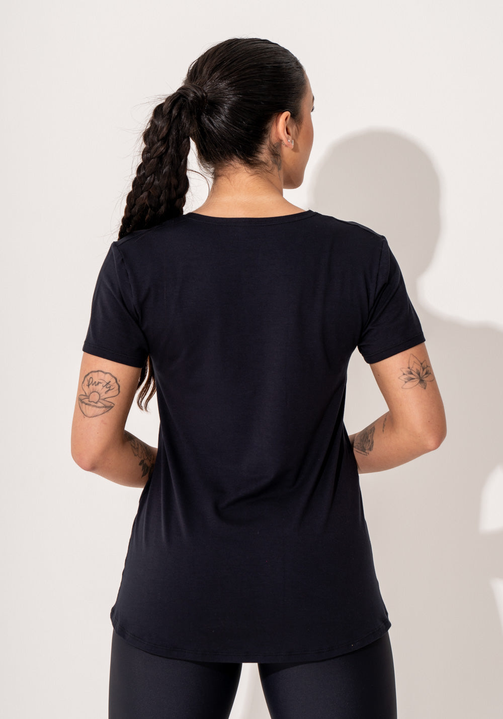Blusa Fitness Feminina Preto Viscolycra Com Silk Intense Dlk