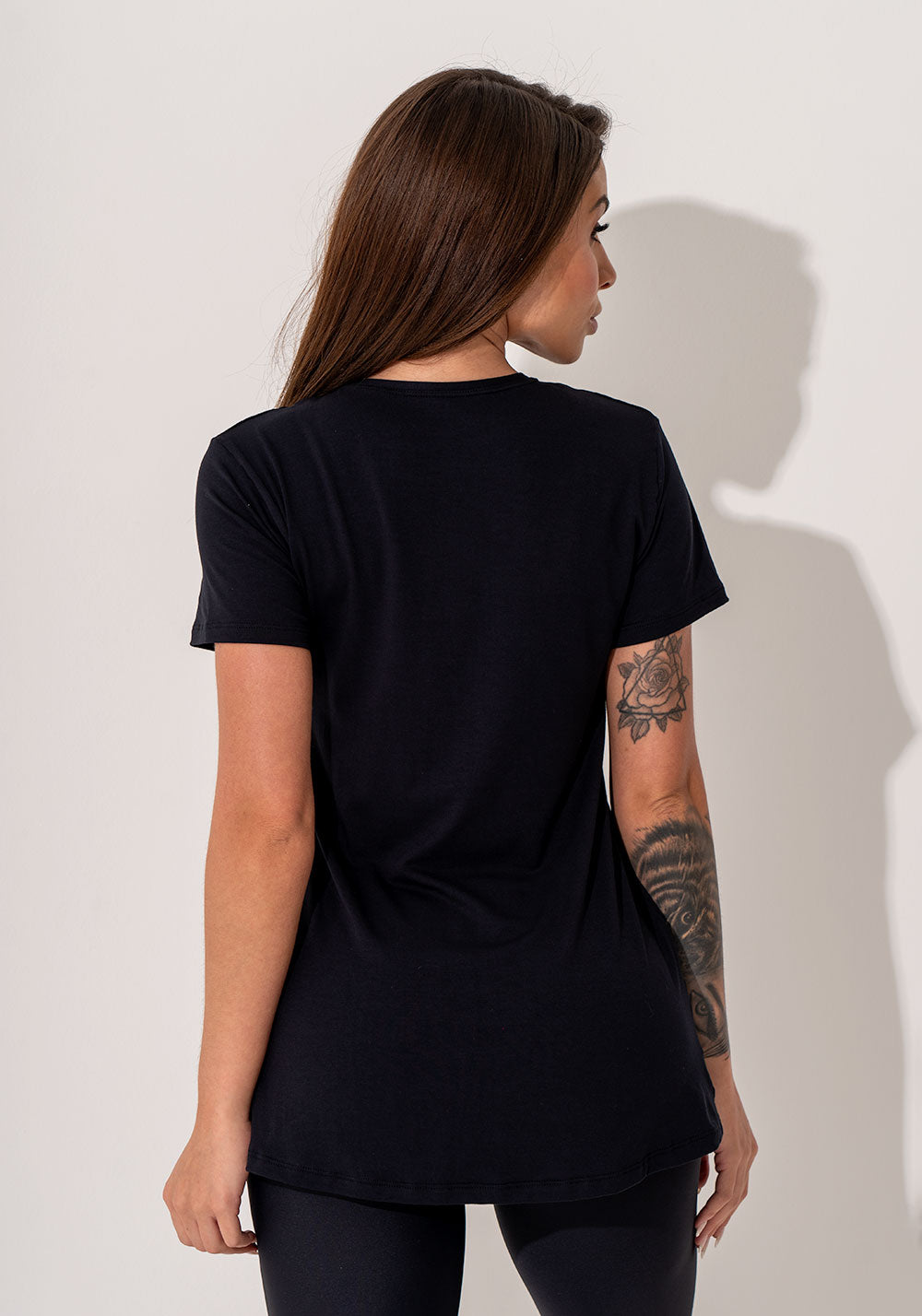 Blusa Fitness Feminina Preto Viscolycra Com Silk Cubos Intense Dlk