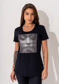 Blusa Fitness Feminina Preto Viscolycra Com Silk Face Intense Dlk