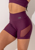Short Fitness Feminino Malbec Com Recorte Lateral Em Tule Intense Dlk