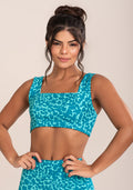 Top Fitness Feminino Euphoria Com Decote Reto Estampa Spot Blue Dlk