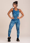 Macacão Fitness Feminino Euphoria Com Alça De Elástico Estampa Animal Blurred Dlk