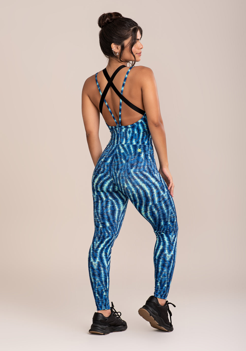 Macacão Fitness Feminino Euphoria Com Alça De Elástico Estampa Animal Blurred Dlk