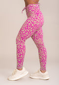 Legging Fitness Feminina Euphoria Com Franzido E Amarração Estampa Spot Green Dlk