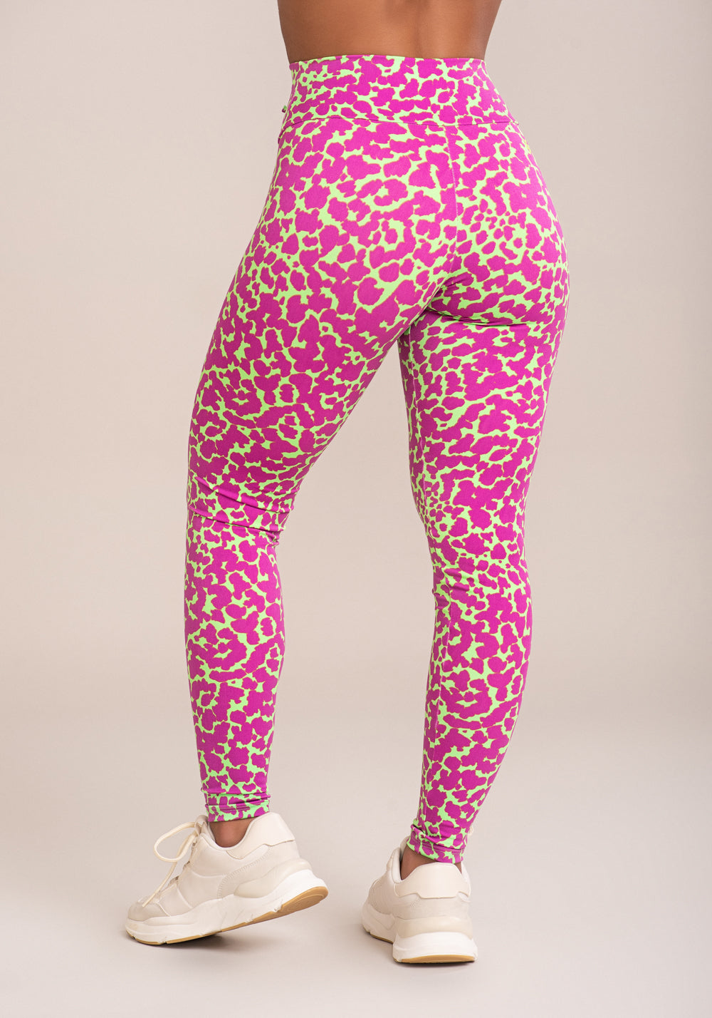 Legging Fitness Feminina Euphoria Com Franzido E Amarração Estampa Spot Green Dlk