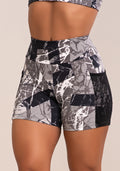 Short Fitness Feminino Euphoria Com Bolso E Tule Estampa Abstract Marble Dlk