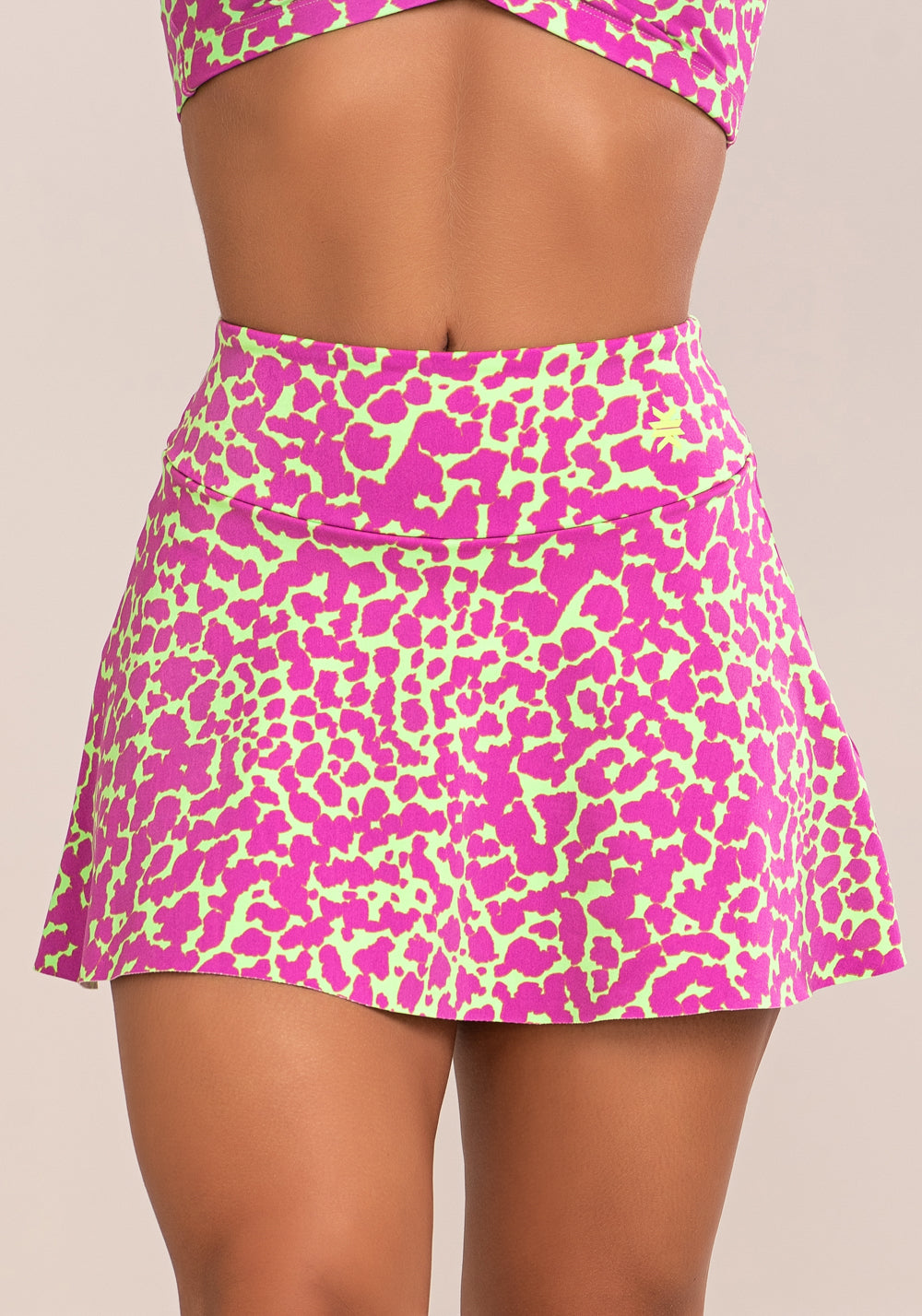 Short Saia Fitness Feminino Euphoria Estampa Spot Green Dlk