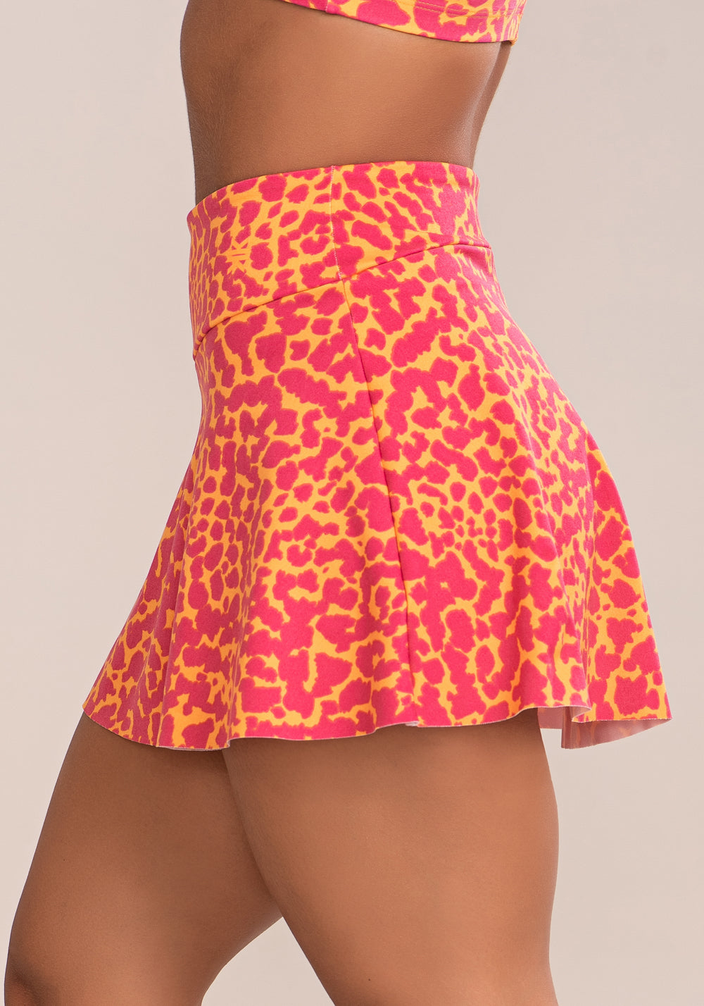 Short Saia Fitness Feminino Euphoria Estampa Spot Orange Dlk