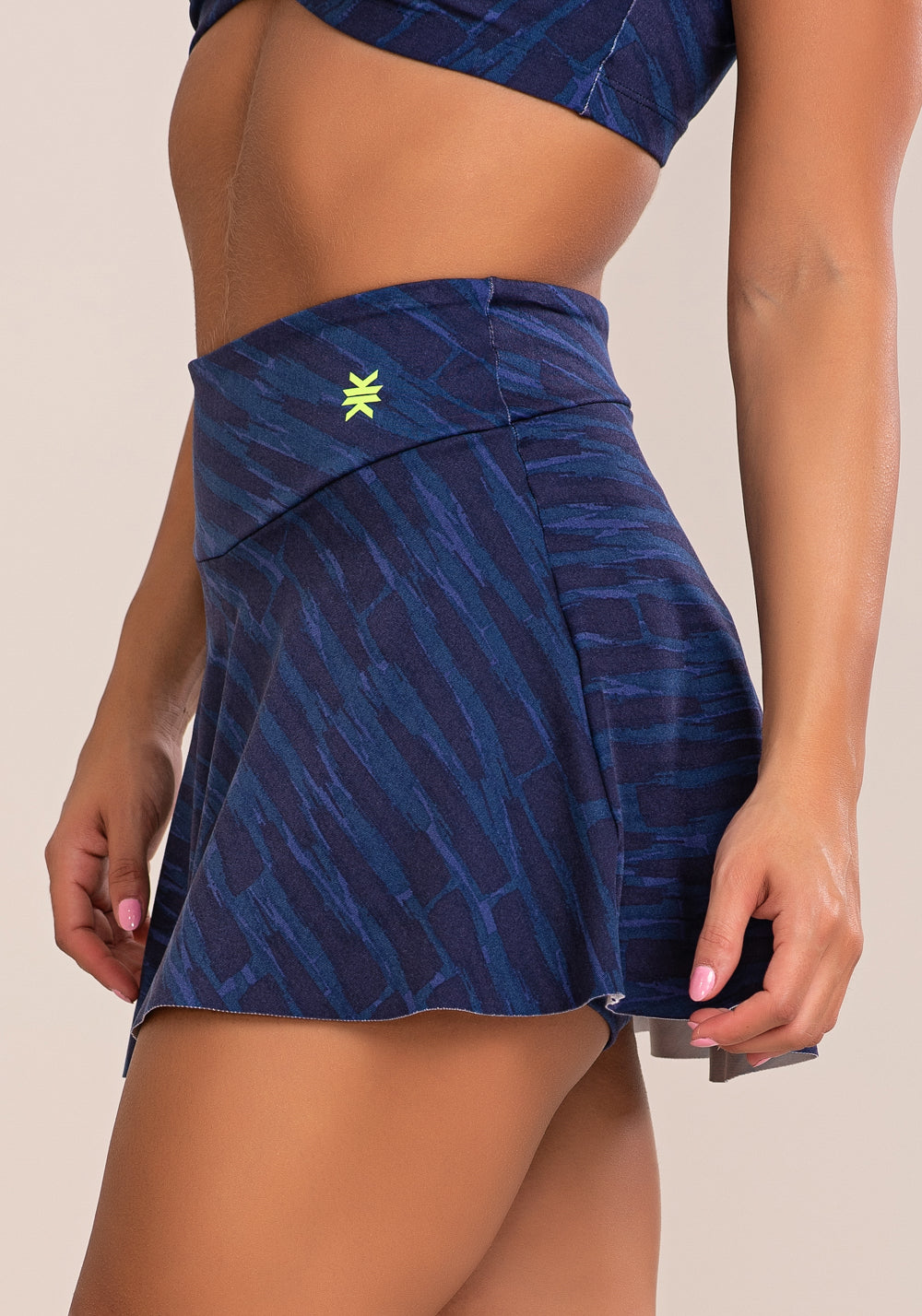 Short Saia Fitness Feminino Euphoria Estampa Brush Blue Dlk
