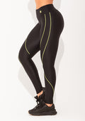 Legging Fitness Feminina Preta Texturizada Com Pesponto Elegance Dlk