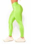 Legging Fitness Feminina Verde Canelada Com Recortes Elegance Dlk