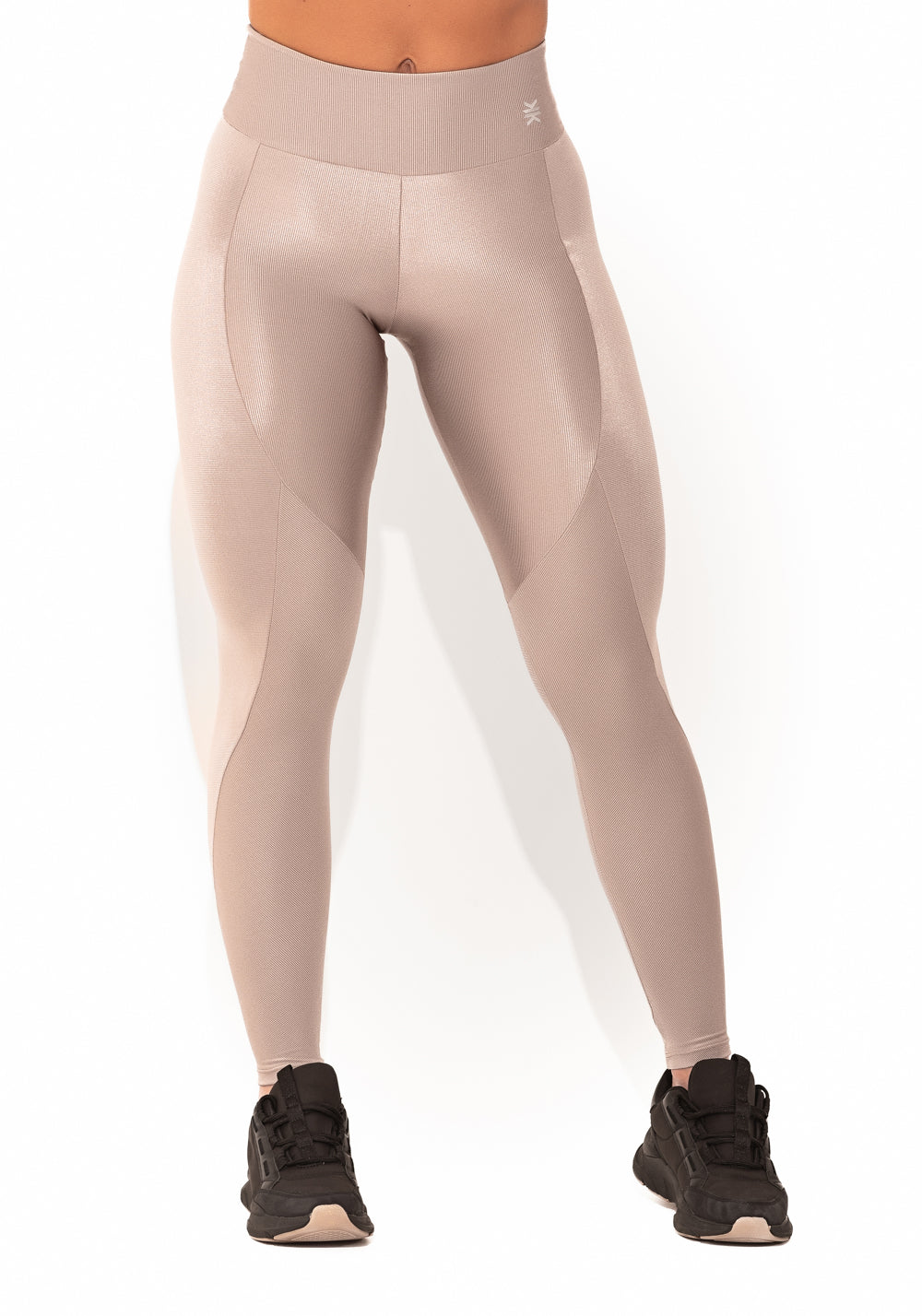 Legging Fitness Feminina Nude Canelada Com Recortes Elegance Dlk