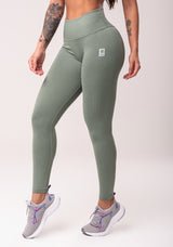 Legging Fitness Feminina Verde Com Cós Alto E Detalhe Em V Seamless Dlk