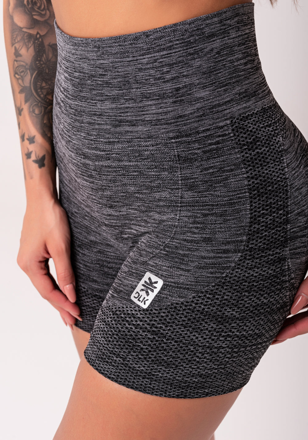 Short Fitness Feminino Mescla Detalhe Bumbum Seamless Dlk