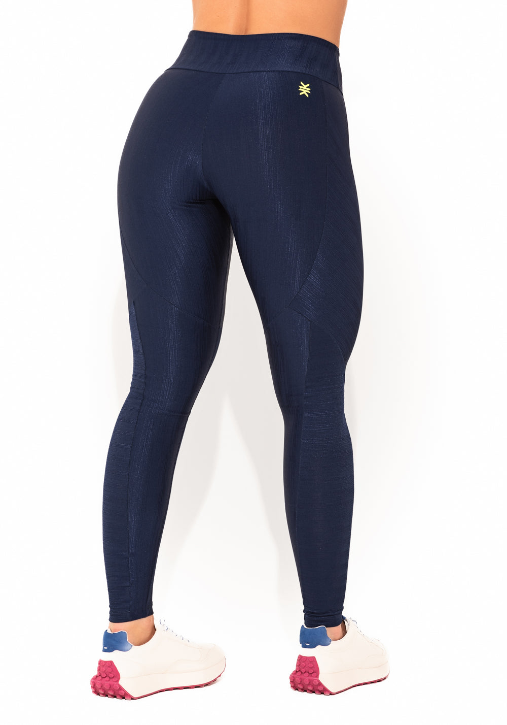 Legging Fitness Feminina Marinho Texturizada Com Recortes Elegance Dlk