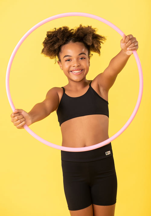 Bermuda Infantil Básica Meia Coxa Preto Dlk