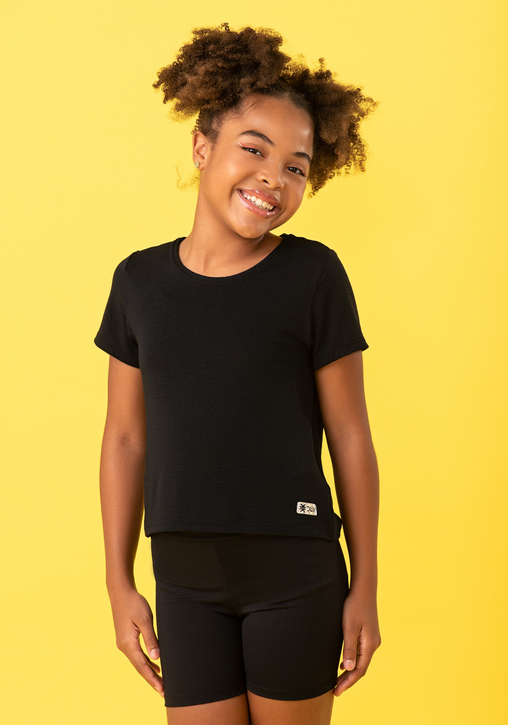 Cropped Infantil Básico Preto Dlk