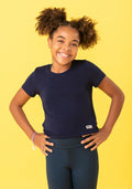 Cropped Infantil Básico Azul Marinho Dlk