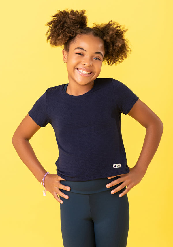 Cropped Infantil Básico Azul Marinho Dlk