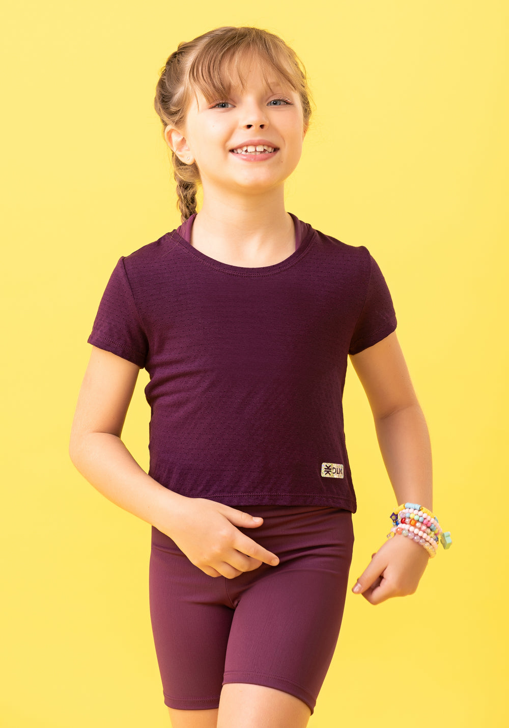 Cropped Infantil Básico Vinho Dlk