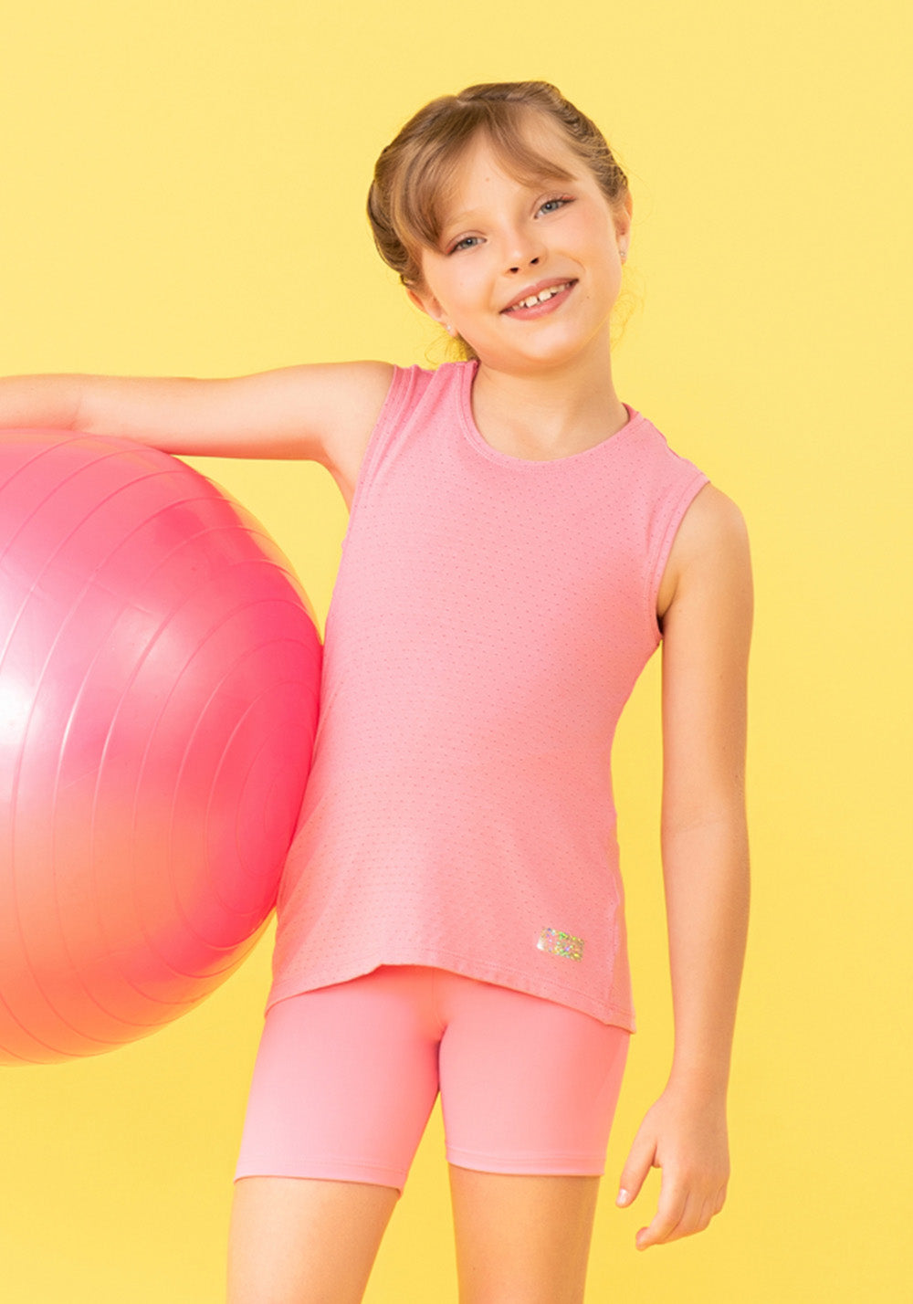 Camiseta Infantil Básica Rosa Chiclete Dlk