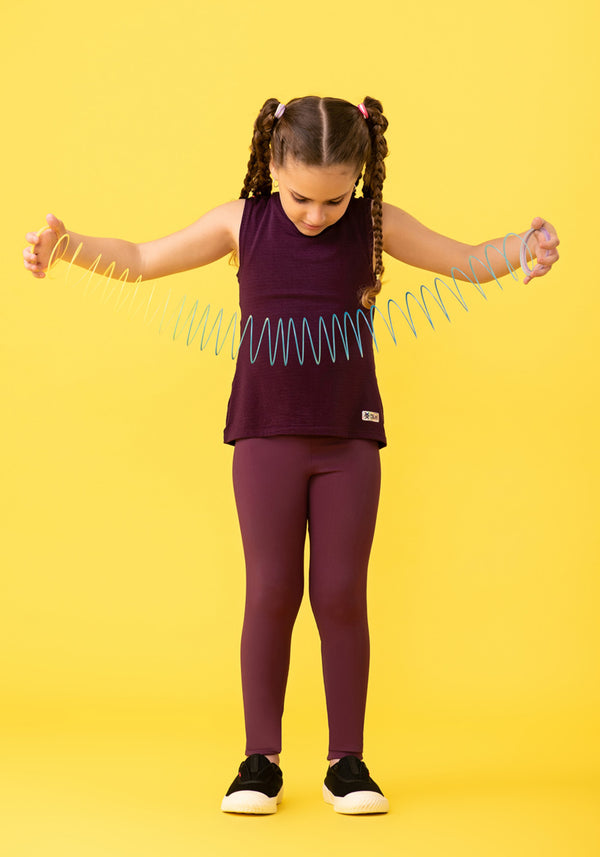 Calça Legging Básica Infantil Vinho Dlk