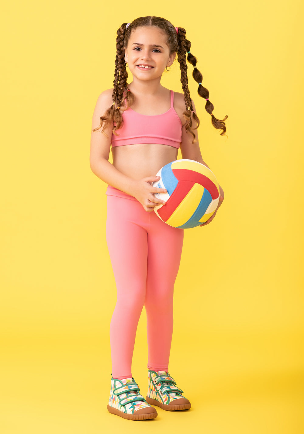 Calça Legging Básica Infantil Rosa Chiclete Dlk