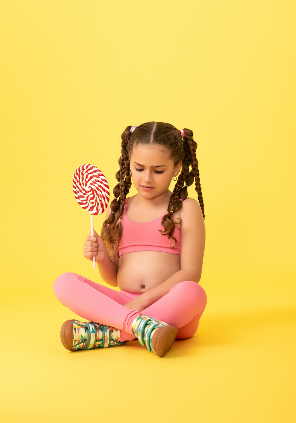 Calça Legging Básica Infantil Rosa Chiclete Dlk