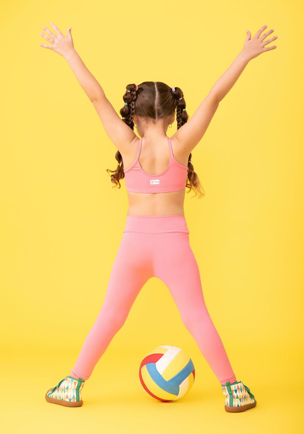 Calça Legging Básica Infantil Rosa Chiclete Dlk