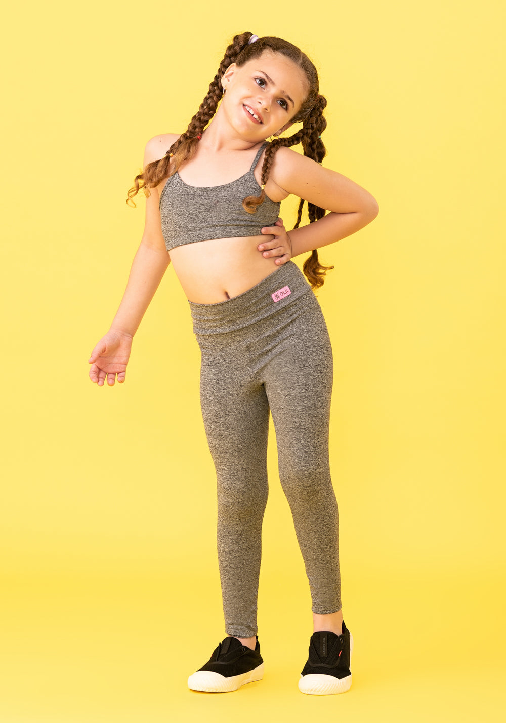 Calça Legging Básica Infantil Mescla Dlk
