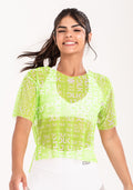 Blusa De Tule Feminina Estampada Frases Lima Printed Dlk