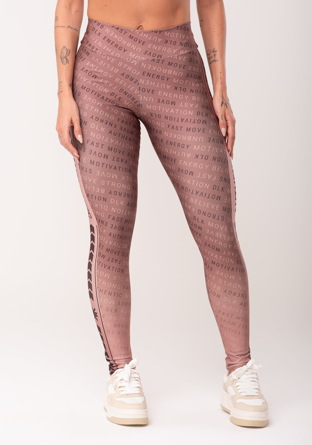 Legging Fitness Feminina Estampada Authentic Marrom Printed Dlk