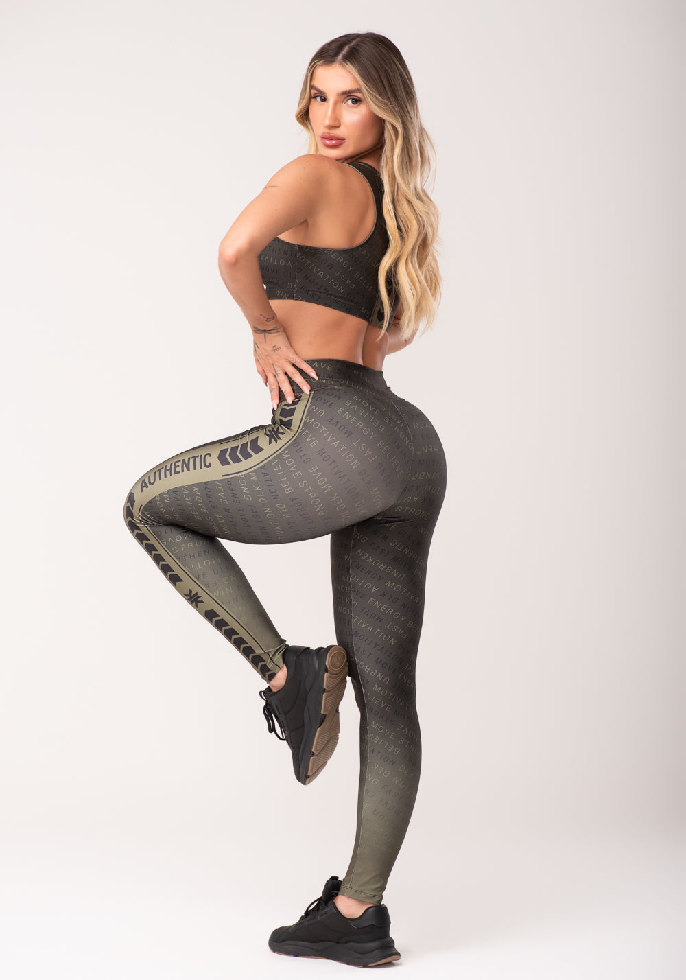 Legging Fitness Feminina Estampada Authentic Verde Printed Dlk