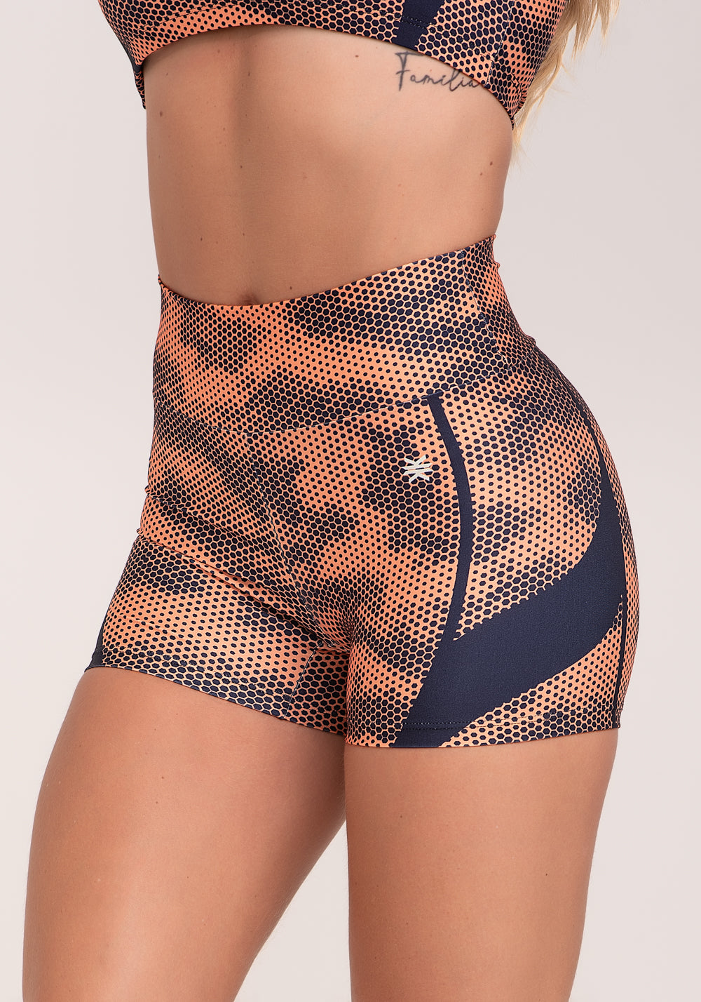 Short Fitness Feminino Estampado Racing Laranja Printed Dlk
