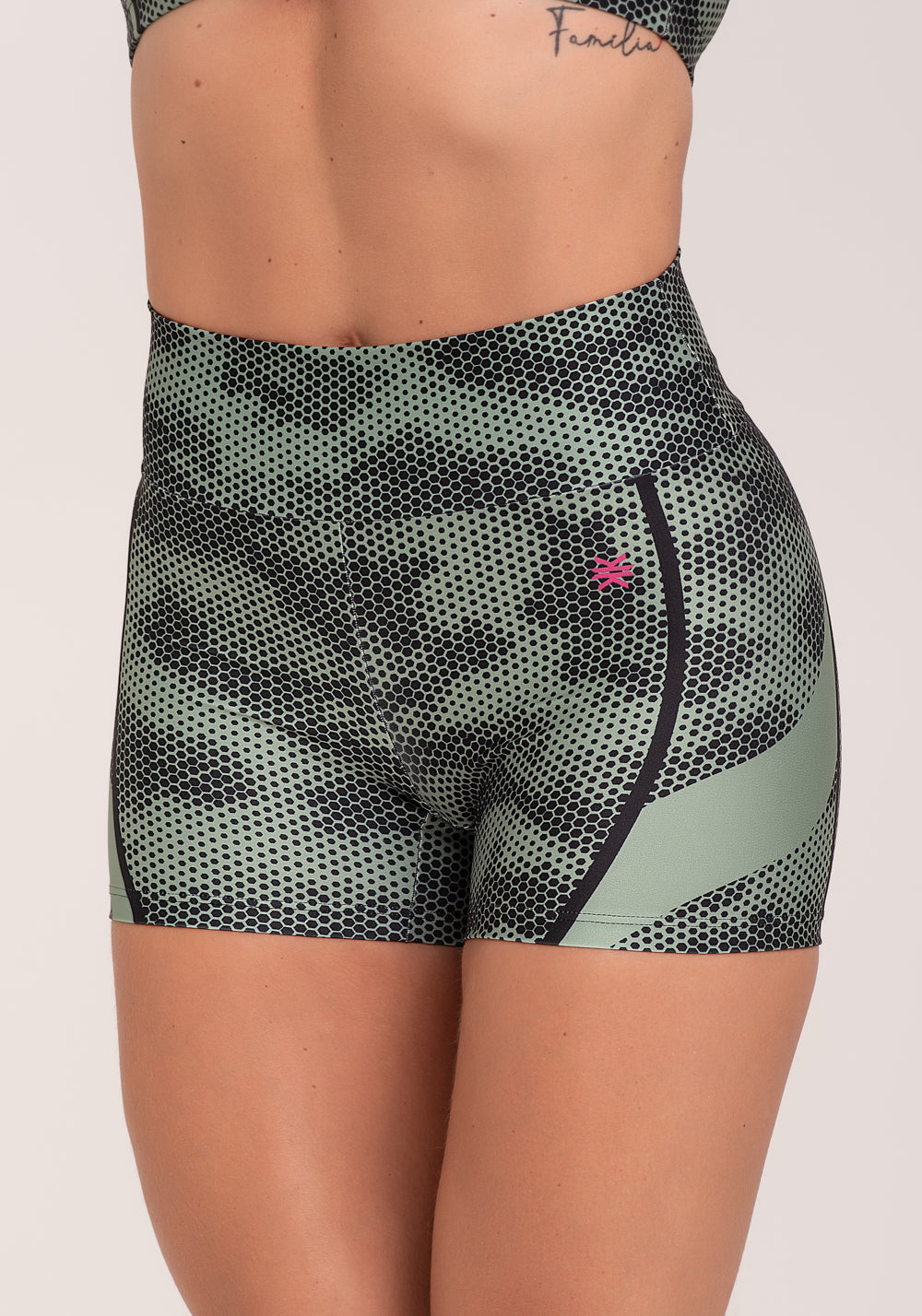 Short Fitness Feminino Estampado Racing Verde Printed Dlk
