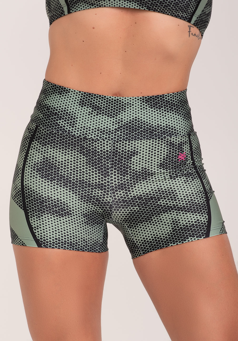 Short Fitness Feminino Estampado Racing Verde Printed Dlk