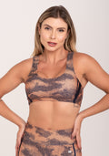 Top Fitness Feminino Estampado Racing Laranja Printed Dlk