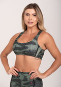 Top Fitness Feminino Estampado Racing Verde Printed Dlk