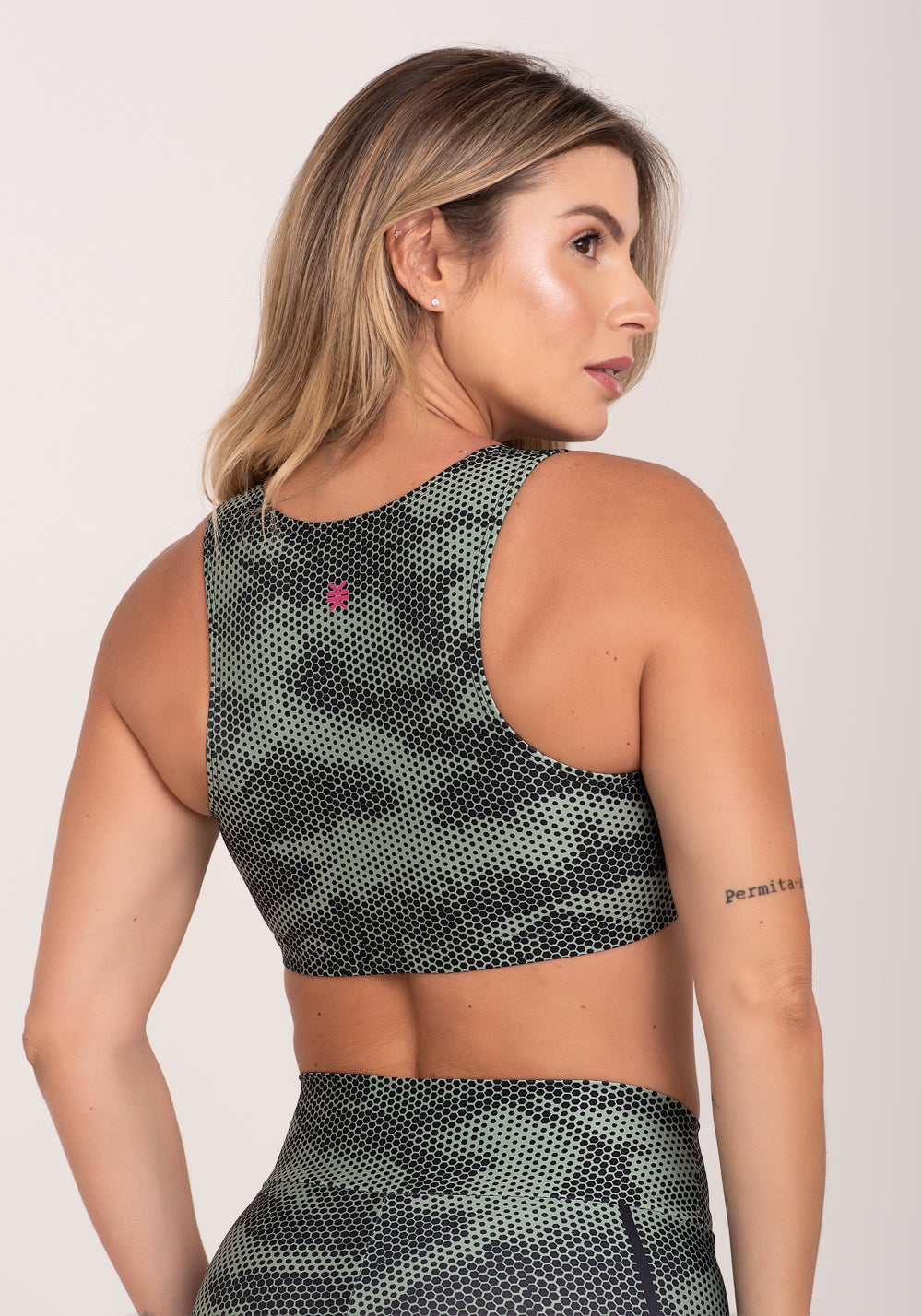Top Fitness Feminino Estampado Racing Verde Printed Dlk