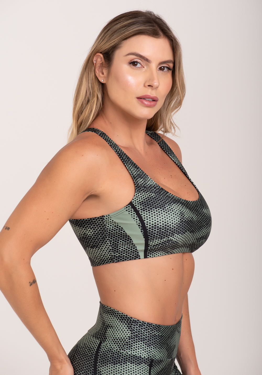 Top Fitness Feminino Estampado Racing Verde Printed Dlk