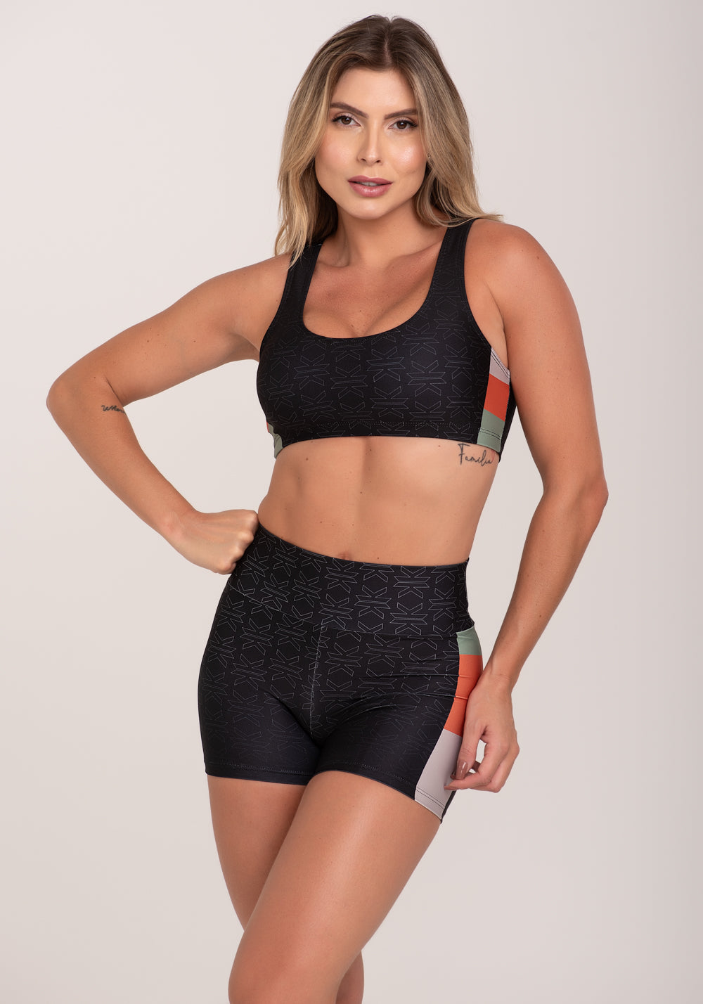 Top Fitness Feminino Estampado Motivation Preto Printed Dlk