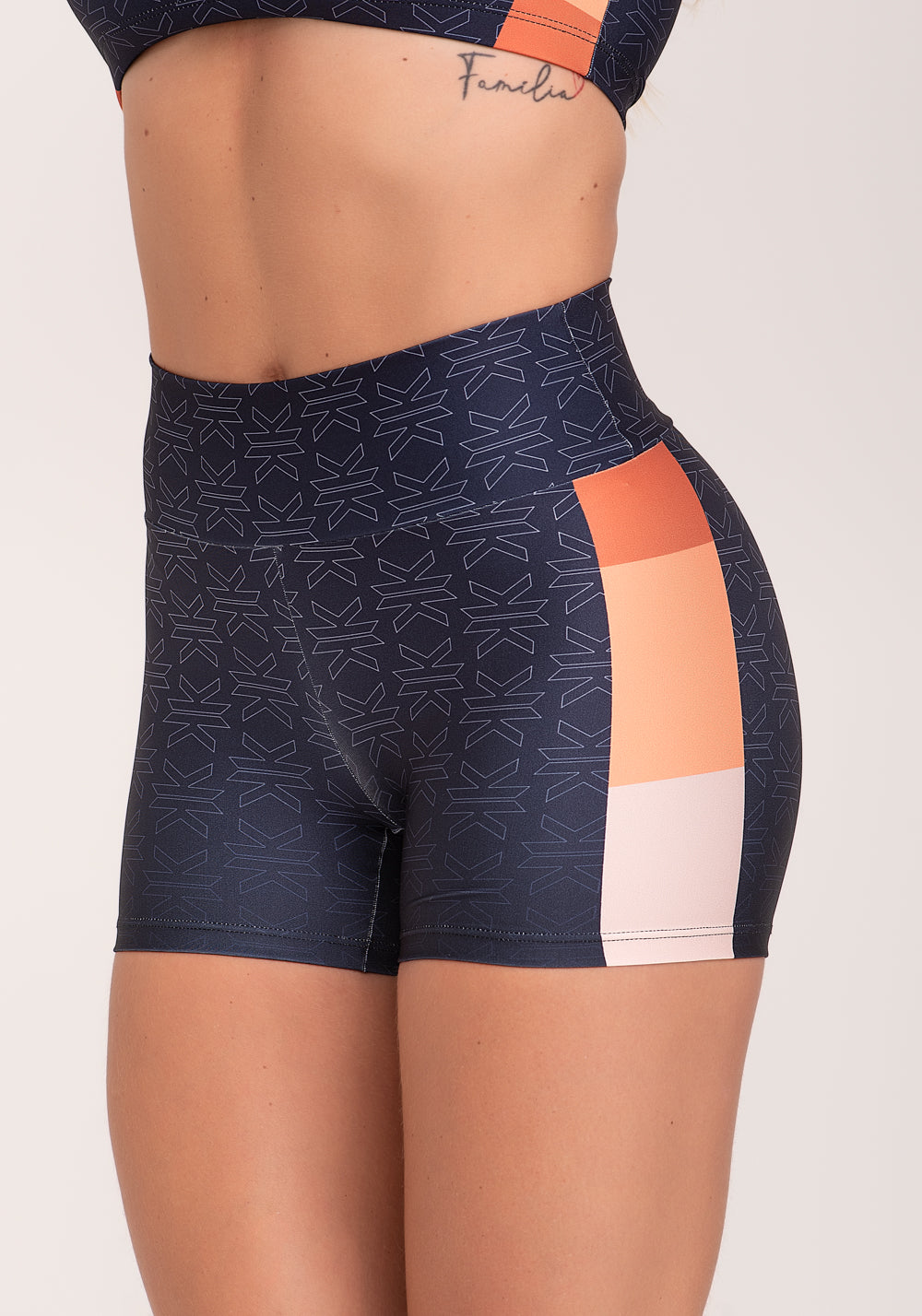Short Fitness Feminino Estampado Motivation Azul Printed Dlk