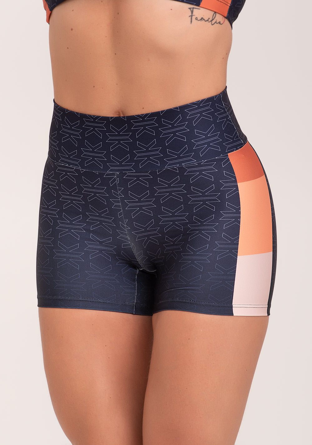 Short Fitness Feminino Estampado Motivation Azul Printed Dlk